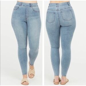 Spanx Jean-ish Ankle Leggings Light Wash High Rise Skinny Jeans XL 20275R